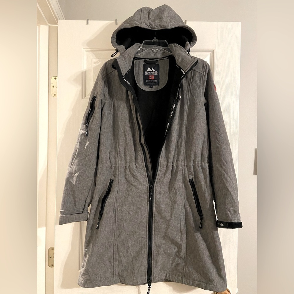 Women's Grey Hooded Parka Jacket
